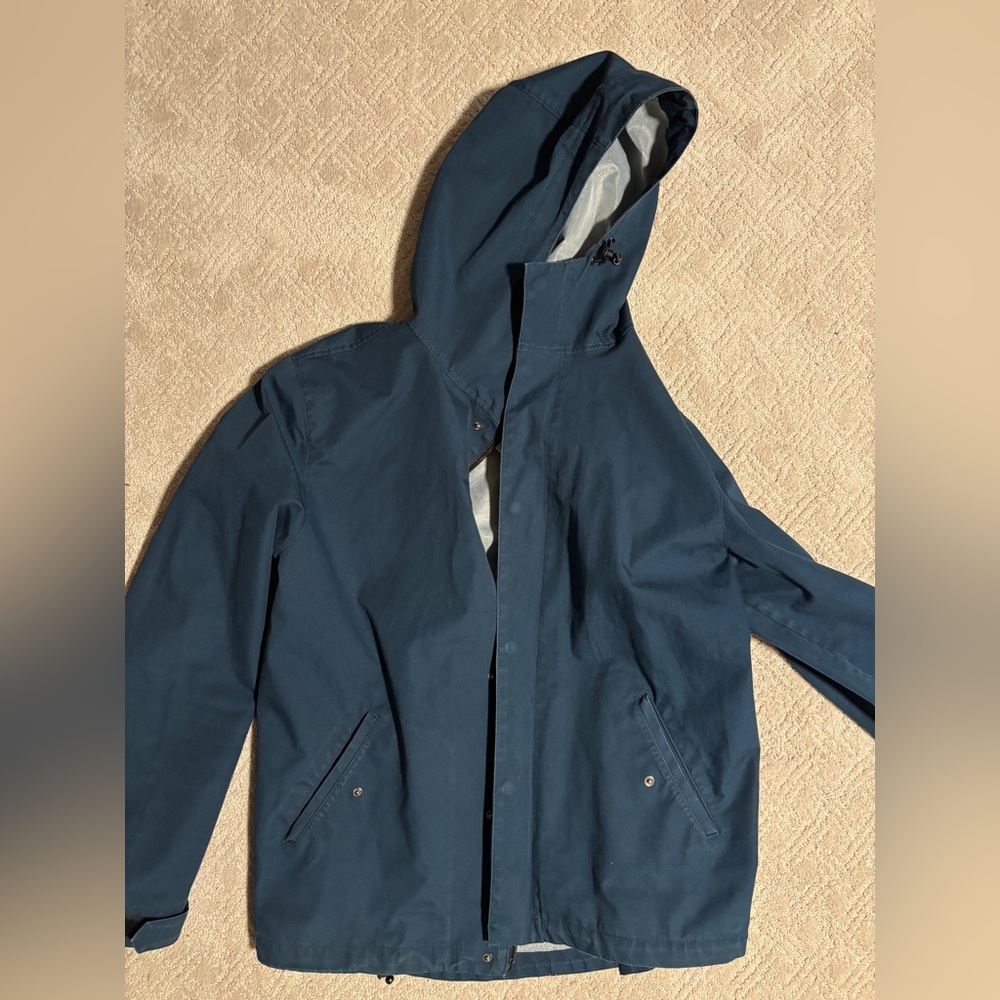 Line of Trade Men's Navy Hooded Raincoat